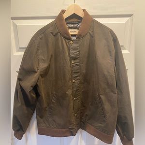 Taylor Stitch Waxed Bomber Jacket in Bark 44 XL